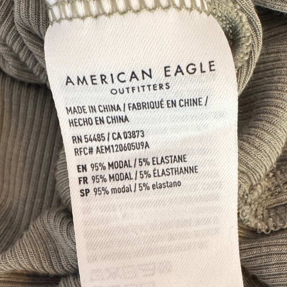 American Eagle Outfitters Soft & Sexy Rib Sage Long Sleeve Medium Tee - Picture 3 of 6